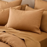 Vintage Washed Linen Caramel Pillowcase