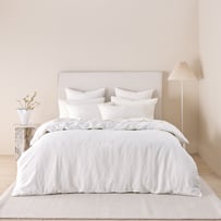 Vintage Washed Linen White Quilt Cover Separates