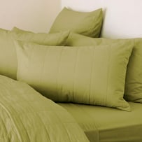 Stonewashed Cotton Bayleaf Quilted Pillowcases