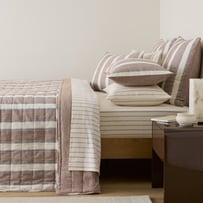 Remi Mocha Stripe Linen Cotton Coverlet Set + Separates