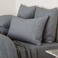 Stonewashed Cotton Salt & Pepper Quilted Pillowcases