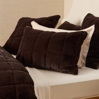 Porter Faux Chocolate Fur Quilted Coverlet Pillowcases