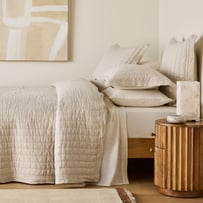 Vintage Washed Linen Linen Quilted Coverlet Separates
