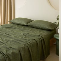 Melange Olive Flannel Sheet Separates