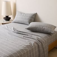 Fiore Grey Mini Grid Flannel Sheet Separates
