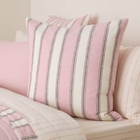 Remi Pink Stripe Linen Cotton Quilted European Pillowcases