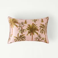 Pure Silk Island Palm Printed Pillowcase