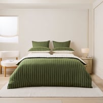 Bayes Chive Stripe Quilt Cover Set + Separates