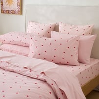 Stonewashed Cotton Peony & Salsa Spot Pillowcases 