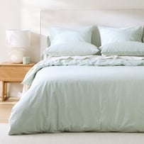 Stonewashed Cotton Mint Mini Gingham Quilt Cover Separates