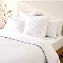 Bamboo Cotton White & Clearwater Stripe European Pillowcase