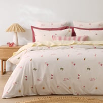 Summer Vacation White & Multi Quilt Cover Set