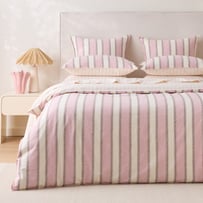 Remi Pink Stripe Linen Cotton Quilt Cover Set + Separates