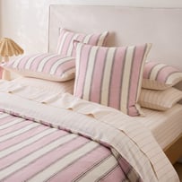 Remi Pink Stripe Linen Cotton Pillowcases