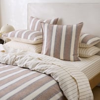 Remi Mocha Stripe Linen Cotton European Pillowcase