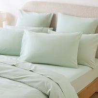 Stonewashed Cotton Mint Pillowcases