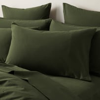 Stonewashed Cotton Basil Pillowcases
