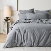 Stonewashed Cotton Salt & Pepper Quilt Cover Separates