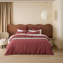 Vintage Washed Linen Redwood Quilt Cover Separates