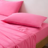 Stonewashed Cotton Hot Pink Pillowcases