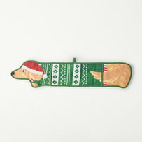 Christmas Dog Green Oven Mitt