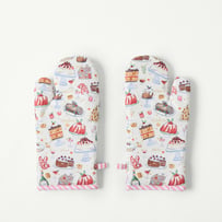Festive Fun Pink Oven Mitts Pack of 2