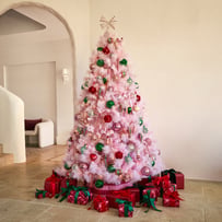 Whimsical Pine LED Pink Christmas Tree