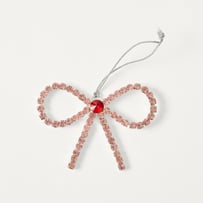 Bow & Bright Pink & Red Crystal Jewel Bow