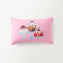 Christmas Pudding Pink Text Pillowcase