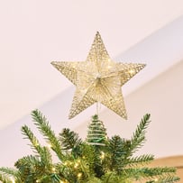 Festive Fun Sparkling Star Gold LED Tree Topper