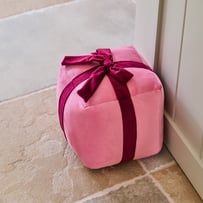 Bow & Bright Christmas Pink Present Doorstop