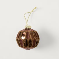 Luxe Lattice Chocolate Vintage Glass Bauble