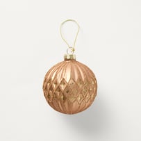 Luxe Lattice Bronze Vintage Glass Bauble