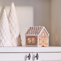 Christmas Village Frosted Brown Gingerbread House