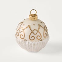 Luxe Chocolate Gold & Cream Bauble Pack of 3