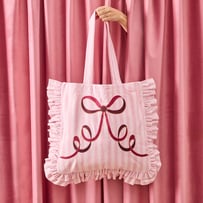 Christmas Bows Pink Tote Bag