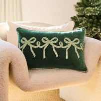 Bow and Bright Green Cushion
