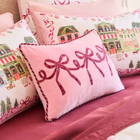 Bow and Bright Pink Cushion