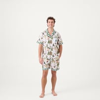 Mens Christmas Village Green Short Pyjama Set