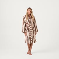 Riley Almond Velour Stripe Bath Robe