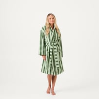 Riley Greens Velour Stripe Bath Robe