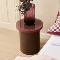 Clover High Gloss Chocolate & Plum Side Table