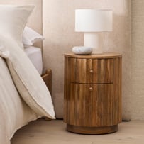 Reed Walnut Bedside Table