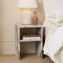 Athena Toronto Marble Fluted Bedside Table