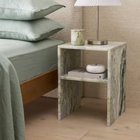 Athena Green Onyx Marble Fluted Bedside Table