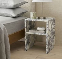 Athena Voila Marble Fluted Bedside Table