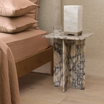 Athena Voila Marble Fluted Side Table