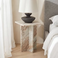 Athena Toronto Marble Fluted Side Table