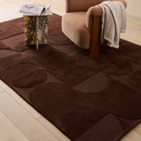 Echo Chocolate Hand Tufted Cut and Loop Wool Rug 