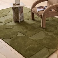 Echo Olive Hand Tufted Cut and Loop Wool Rug